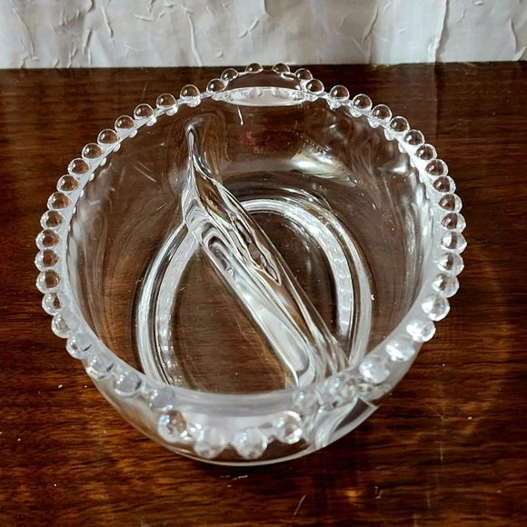 Imperial Glass Candlewick Oval 2 Part Relish Dish 8" divided serving bowl vntage - Picture 5 of 10